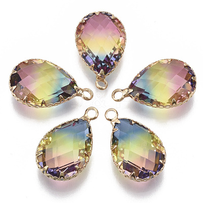 K9 Glass Imitation Tourmaline Pendants X-GLAA-Q069-02F-1
