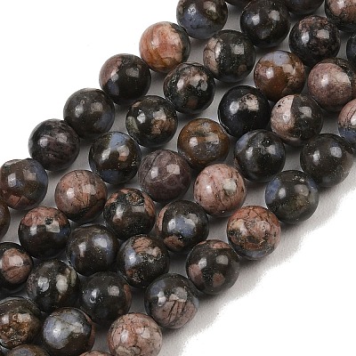 Natural Glaucophane Beads Strands G-R485-12-8mm-1