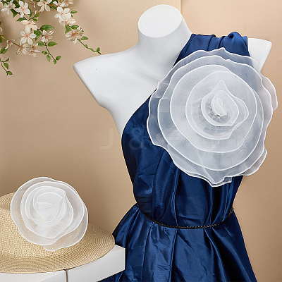 2Pcs 2 Styles Organza Flower Brooches JEWB-FG0001-58B-1