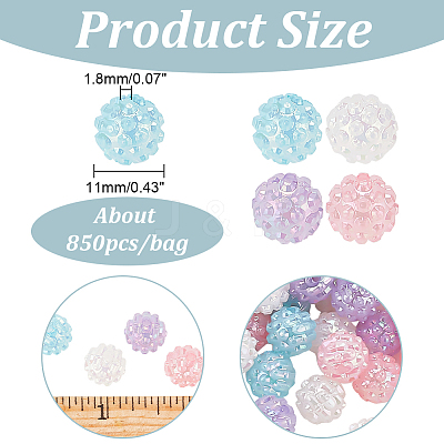 Opaque Acrylic Beads SACR-WH0001-34-1