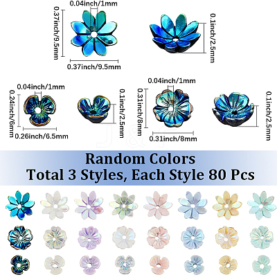 240Pcs 3 Styles Opaque Resin Beads RESI-SC0036-64-1