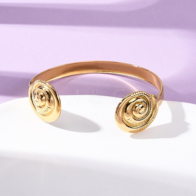 304 Stainless Steel Cuff Bangles for Women BJEW-C123-01B-G-1