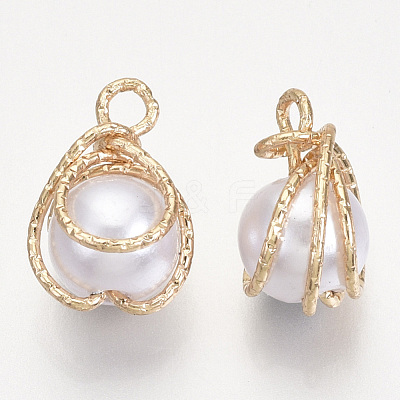 ABS Plastic Imitation Pearl Pendants KK-N235-020A-1