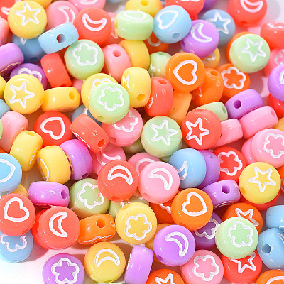 Opaque Acrylic Beads MACR-YW0001-18H-1