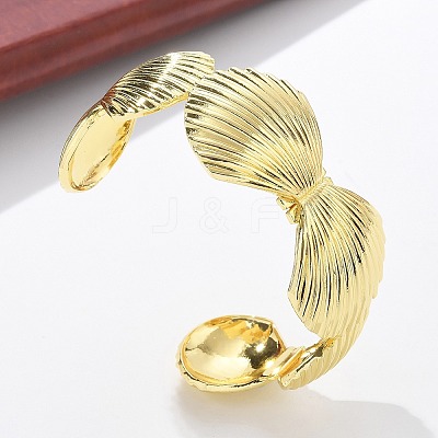 Brass Open Cuff Bangles for Women BJEW-M091-02G-1