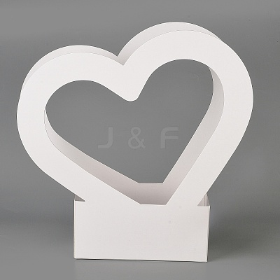 Valentine's Day Heart Shaped Paper Flower Storage Gift Boxes CON-WH0095-82-1