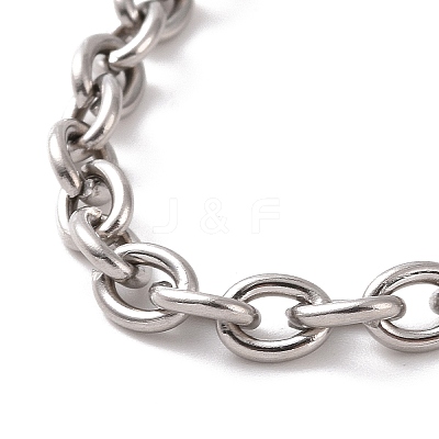 Non-Tarnish 304 Stainless Steel Cable Chain Bracelet for Men Women BJEW-E031-01P-07-1