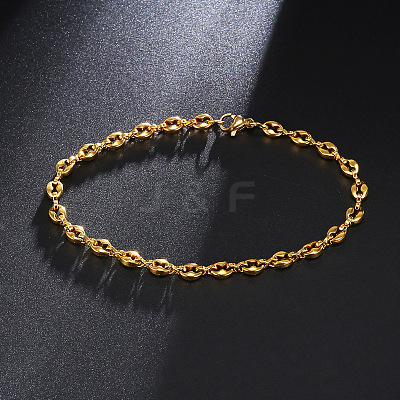 304 Stainless Steel Coffee Bean Chain Bracelets for Men Women FS-WG2046E-01-1