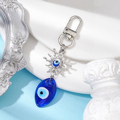 Evil Eye Lampwork Pendant Decorations HJEW-JM01997-05-1
