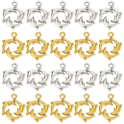 60Pcs 2 Colors Tibetan Style Alloy Pendants FIND-SC0004-94-1