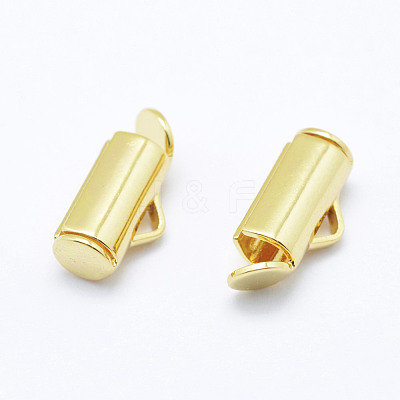 Brass Slide On End Clasp Tubes KK-P112-40-NR-1