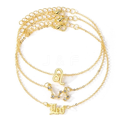 3Pcs Alloy Rhinestones Anklets LS-AJEW-S083-01G-07-1