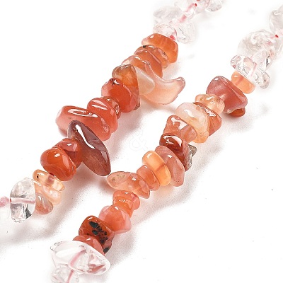 Natural Quartz Crystal & Carnelian Beads Strands G-L610-A29-01-1