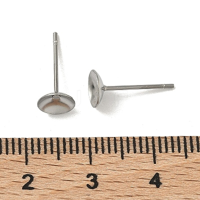 Tarnish Resistant 304 Stainless Steel Post Stud Earring Findings STAS-R063-50-1