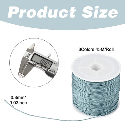 8 Rolls 8 Colors Nylon Braided Cord NWIR-YW0001-13-1