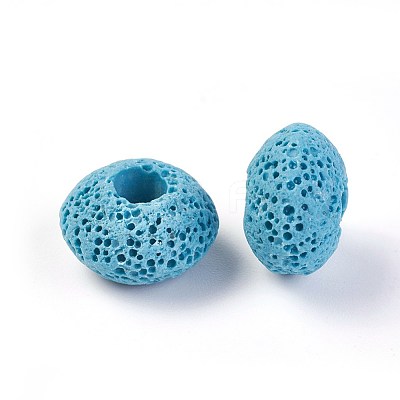 Natural Lava Rock European Beads G-I220-H09-1