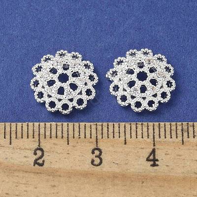 Brass Clear Cubic Zirconia Bead Caps KK-A236-15C-S-1