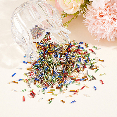 6000Pcs Glass Bugle Beads SEED-ME0001-28-1