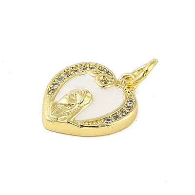 Brass Micro Pave Clear Cubic Zirconia Pendants KK-E111-46G-06-1
