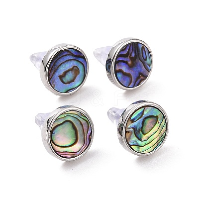 Brass Stud Earrings EJEW-E252-07D-1