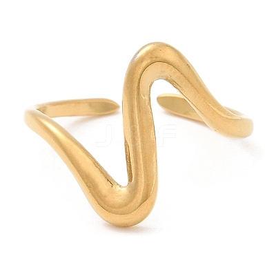 304 Stainless Steel Open Cuff Rings for Women STAS-D085-01G-1