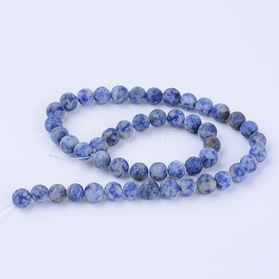 Natural Blue Spot Jasper Beads Strands X-G-Q462-10mm-06-1