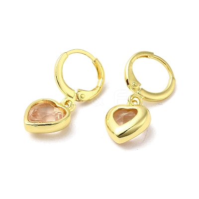 Real 18K Gold Plated Brass Dangle Leverback Earrings EJEW-L268-006G-07-1