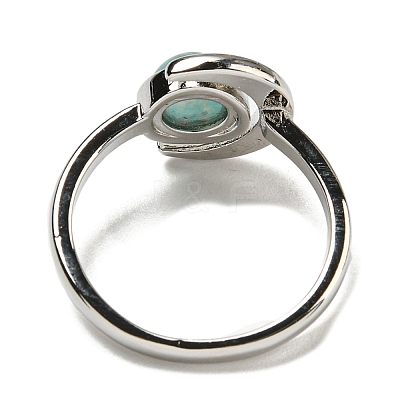 Natural Amazonite Adjustable Rings RJEW-K269-09P-10-1