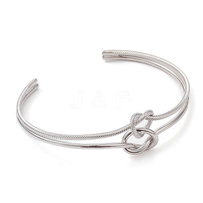 Brass Wire Wrap Knot Cuff Bangles BJEW-D039-38P-1