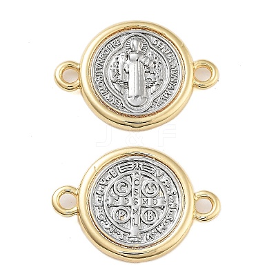 Rack Plating Religion Brass Connector Charms X-KK-B097-02G-1