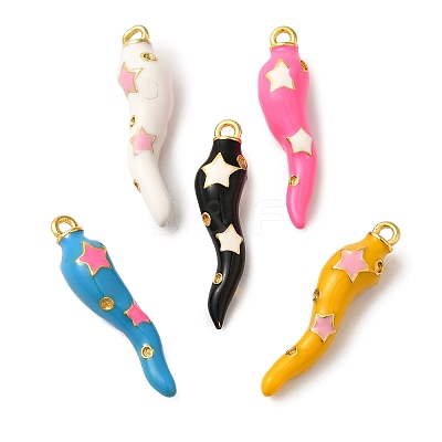 Rack Plating Brass Enamel Pendants KK-A229-29G-1
