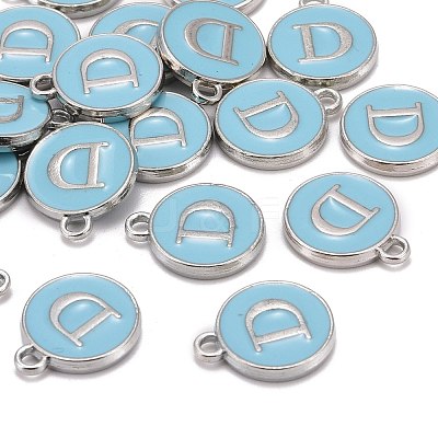 Platinum Plated Alloy Enamel Charms ENAM-S118-04D-P-1