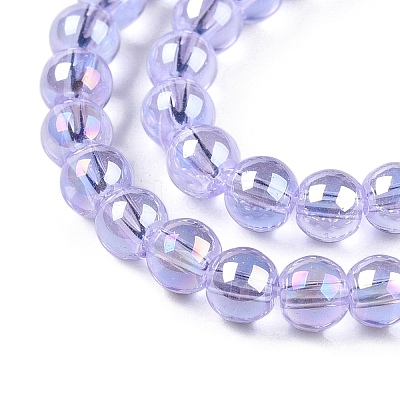 Electroplate Transparent Glass Beads Strands X-GLAA-T032-T4mm-AB01-1