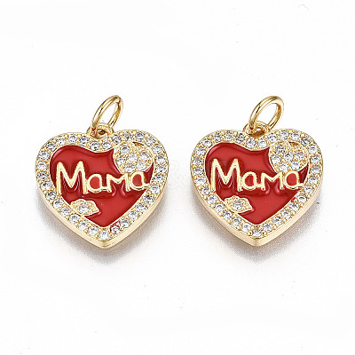 Real 16K Gold Plated Brass Micro Pave Clear Cubic Zirconia Charms X-ZIRC-S067-193A-NF-1