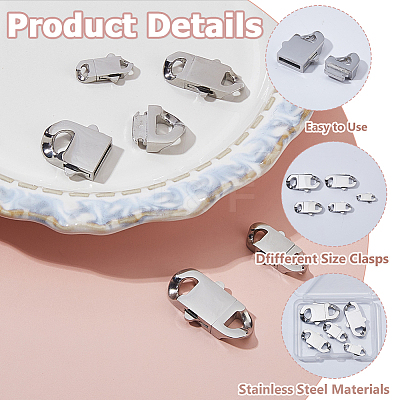 5Pcs 5 Styles Stainless Steel Bayonet Clasps STAS-HS0001-61-1