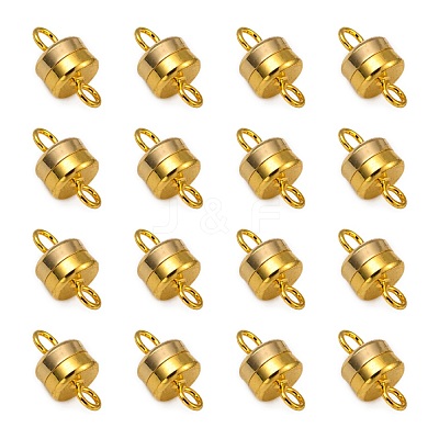 Column Brass Magnetic Clasps with Loops X-KK-M064-G-NR-1