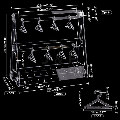 1 Set Transparent Acrylic Earring Display Stands EDIS-PH0001-24C-1