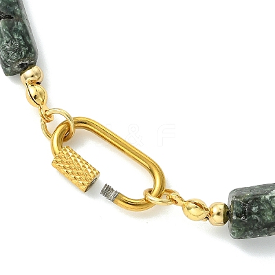 Natural Seraphinite Column Beaded Necklaces for Women NJEW-JN06228-1