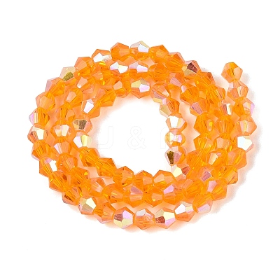 AB Color Plated Transparent Glass Beads Strands GLAA-G127-01-02B-1