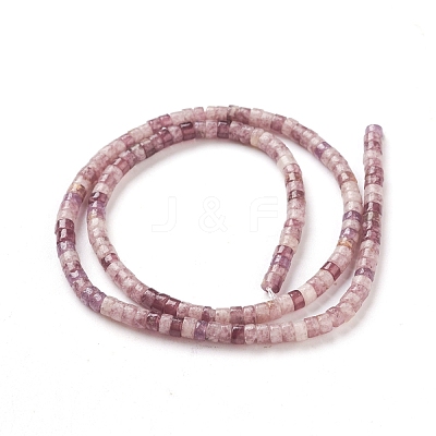 Natural Lepidolite/Purple Mica Stone Beads Strands G-F631-A35-1