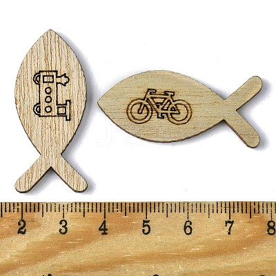 100Pcs Wood Cabochons WOOD-G020-07-1