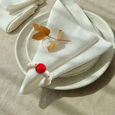 Wooden Beaded Napkin Rings AJEW-FH00004-1