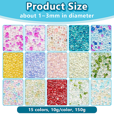 150G 15 Colors Glass Bead GLAA-OC0001-53-1