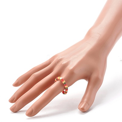 Handmade Polymer Clay Beads Finger Rings RJEW-JR00378-1