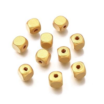Spray Painted Wooden Beads WOOD-P021-01B-02-1