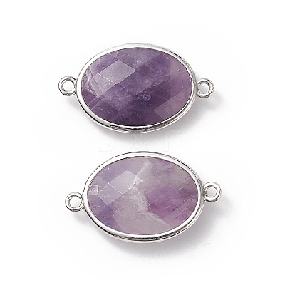 Platinum Plated Brass Amethyst Links connectors X-G-F339-B10-1