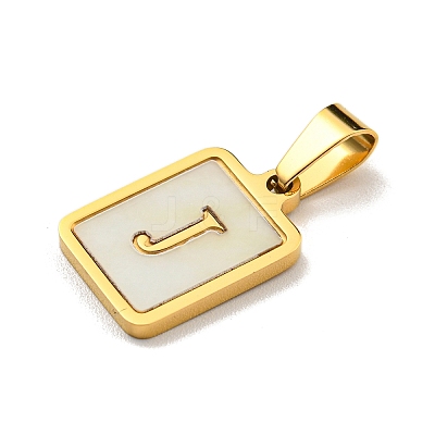 PVD Vacuum Plating 304 Stainless Steel Pave Natural White Shell Pendants STAS-S130-03G-J-1