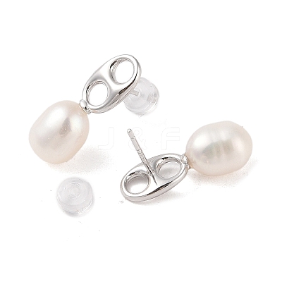 Anti-Tarnish Sterling Silver Stud Earrings EJEW-C087-11C-P-1