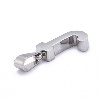 Non-Tarnish 304 Stainless Steel Letter Pendants STAS-H127-J-P-1