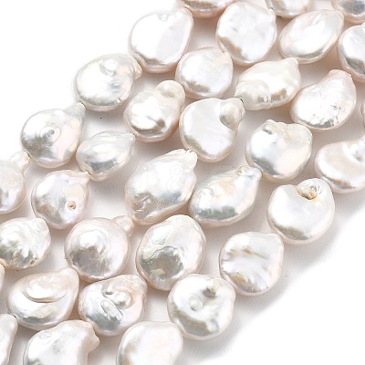 Natural Baroque Keshi Pearl Beads Strands PEAR-B004-16E-01A-1